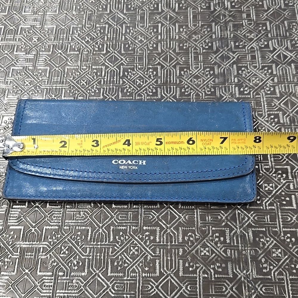 🐢 Coach Royal Blue Vintage Leather Clutch/Wallet - Picture 16 of 16
